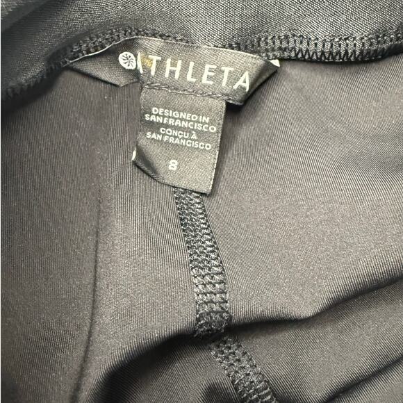 Athleta Skort Skirt Shorts Womens Sz 8 Black Front Tie Zipper Pockets Stretch - Picture 5 of 5